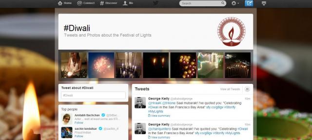 Twitter Diwali Hashtag Page